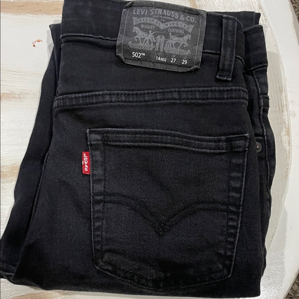 Levi's Boys Washed  Black Straight Jeans 28x29 size 14